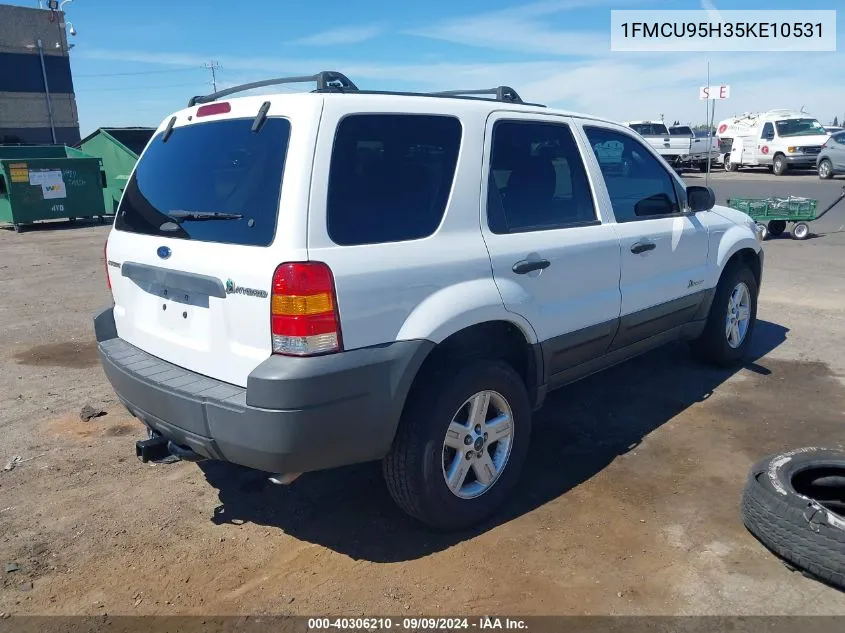 2005 Ford Escape Hybrid VIN: 1FMCU95H35KE10531 Lot: 40306210