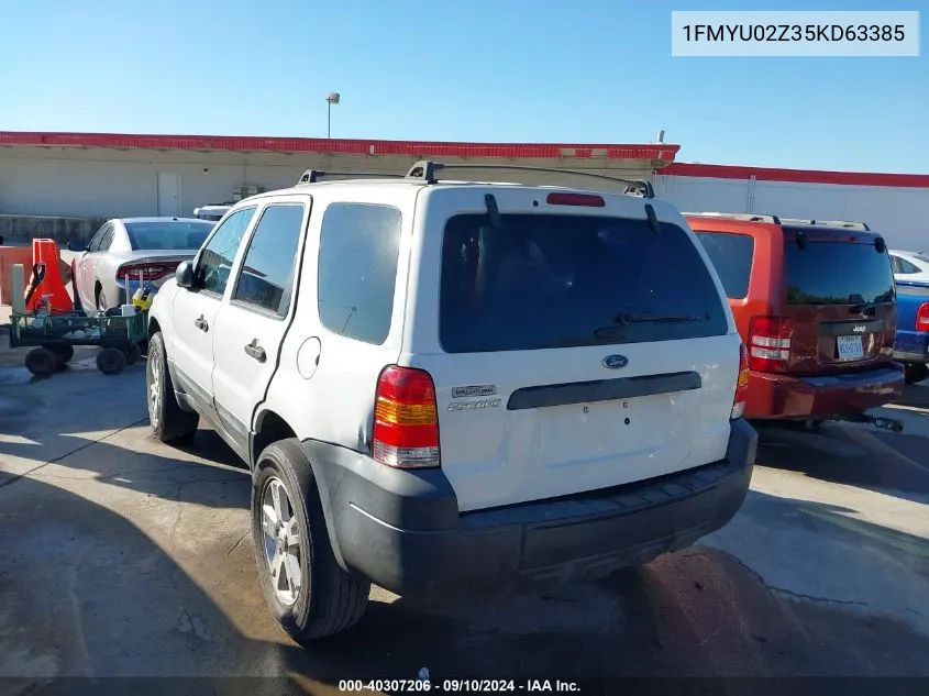 2005 Ford Escape Xls VIN: 1FMYU02Z35KD63385 Lot: 40307206