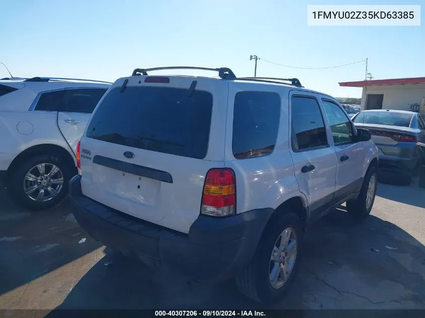 2005 Ford Escape Xls VIN: 1FMYU02Z35KD63385 Lot: 40307206