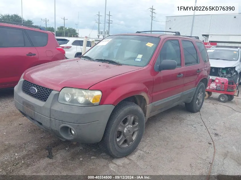 2005 Ford Escape Xls VIN: 1FMYU02Z65KD76390 Lot: 40334500