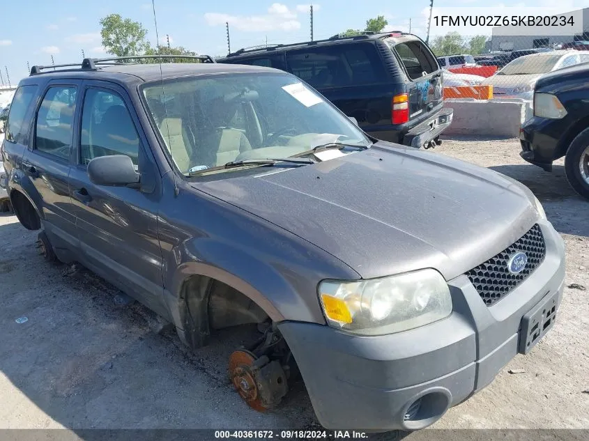 2005 Ford Escape Xls VIN: 1FMYU02Z65KB20234 Lot: 40361672