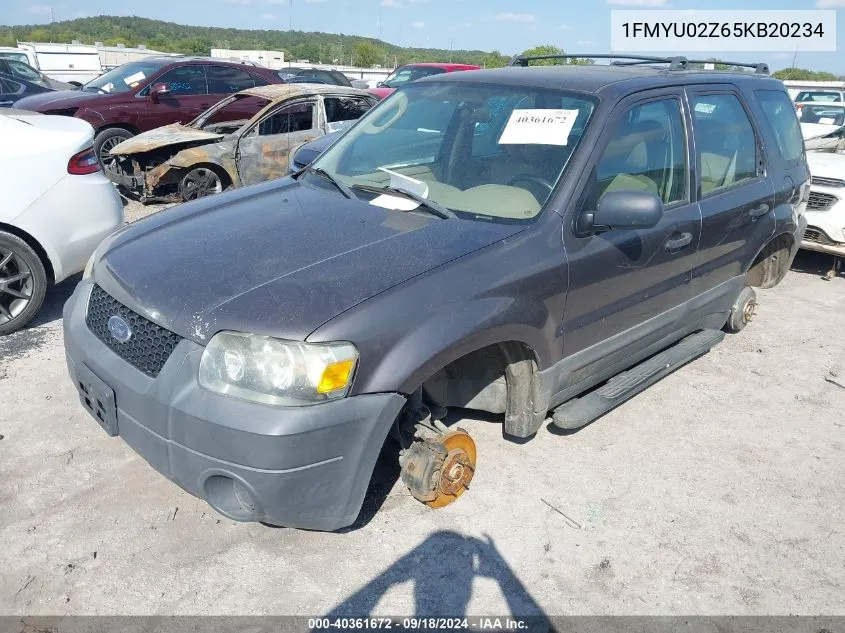 2005 Ford Escape Xls VIN: 1FMYU02Z65KB20234 Lot: 40361672