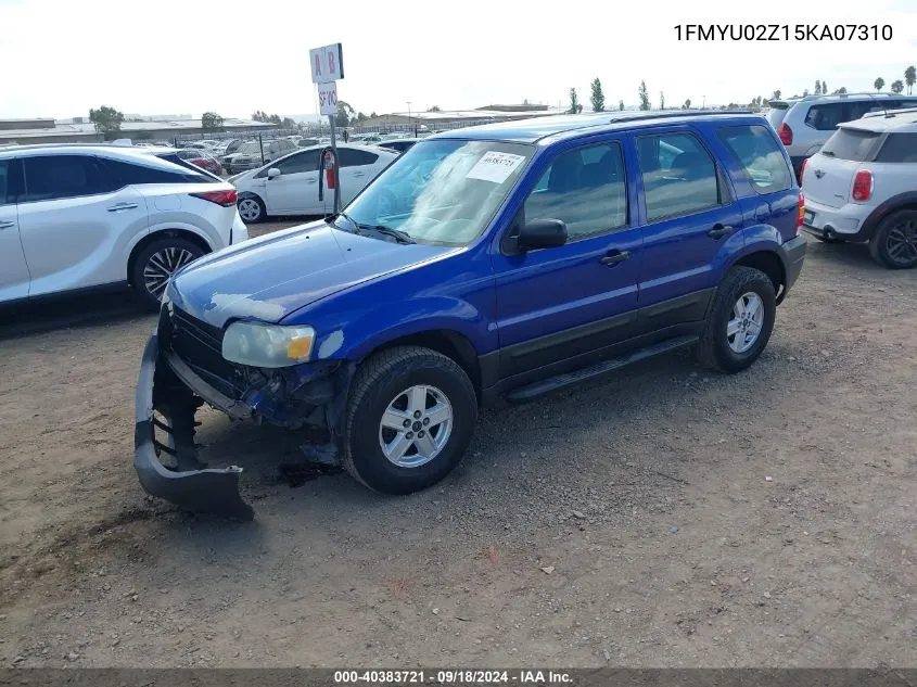 2005 Ford Escape Xls VIN: 1FMYU02Z15KA07310 Lot: 40383721