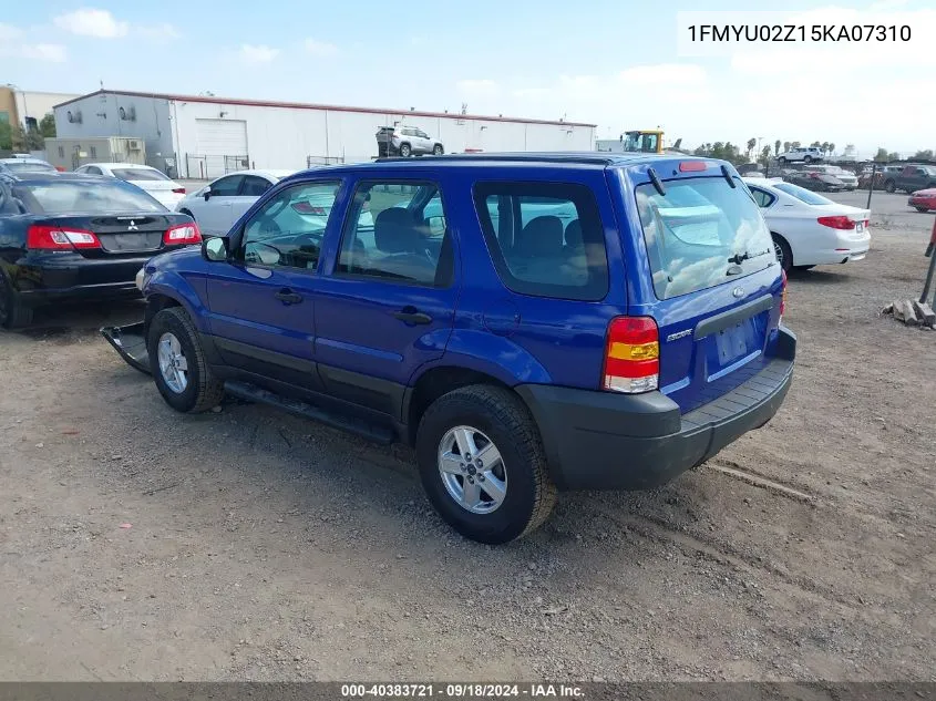 2005 Ford Escape Xls VIN: 1FMYU02Z15KA07310 Lot: 40383721