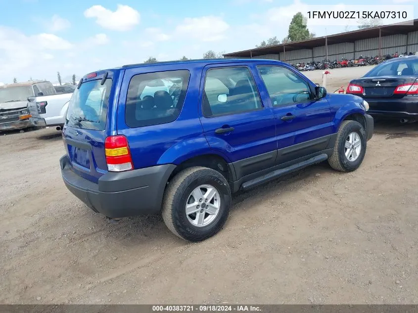 2005 Ford Escape Xls VIN: 1FMYU02Z15KA07310 Lot: 40383721