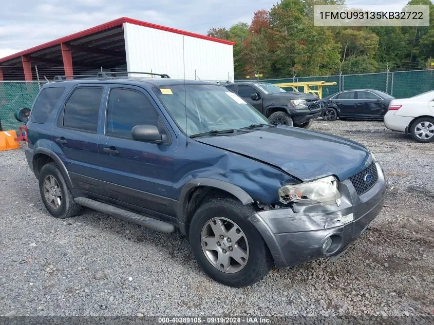 2005 Ford Escape Xlt VIN: 1FMCU93135KB32722 Lot: 40389105