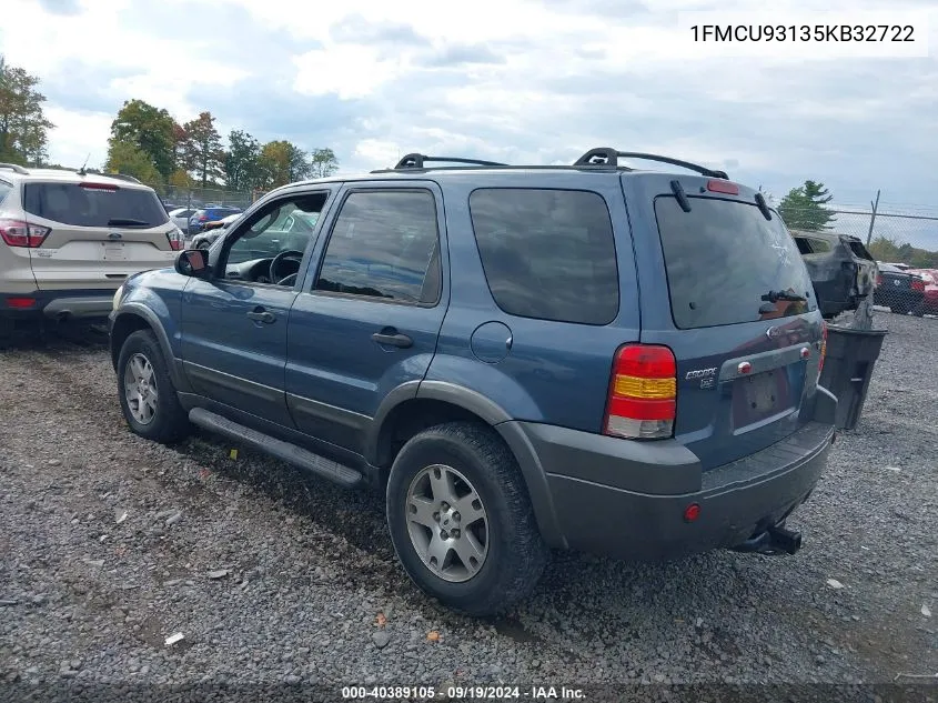 2005 Ford Escape Xlt VIN: 1FMCU93135KB32722 Lot: 40389105