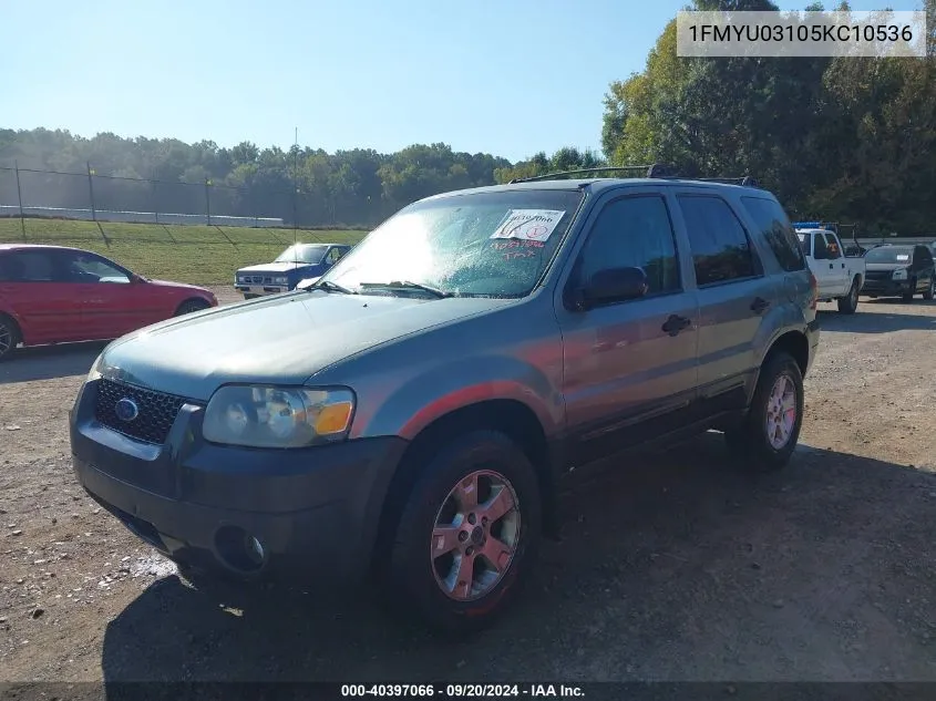 2005 Ford Escape Xlt VIN: 1FMYU03105KC10536 Lot: 40397066