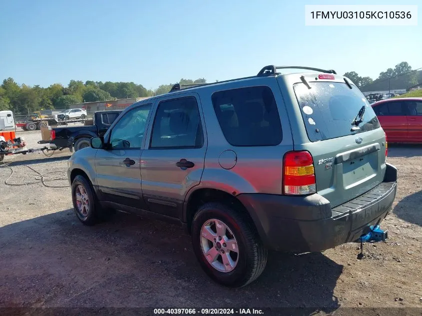 2005 Ford Escape Xlt VIN: 1FMYU03105KC10536 Lot: 40397066