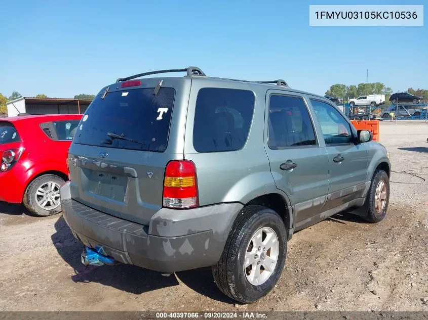 2005 Ford Escape Xlt VIN: 1FMYU03105KC10536 Lot: 40397066