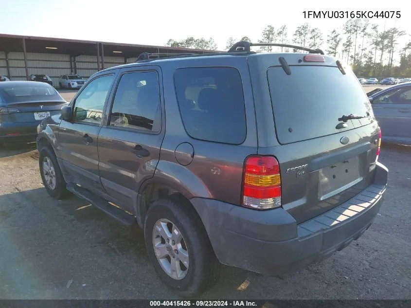 2005 Ford Escape Xlt VIN: 1FMYU03165KC44075 Lot: 40415426