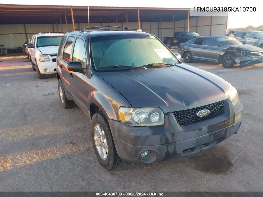 2005 Ford Escape Xlt VIN: 1FMCU93185KA10700 Lot: 40430709