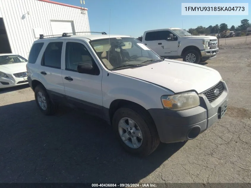 2005 Ford Escape Xlt VIN: 1FMYU93185KA04773 Lot: 40436884