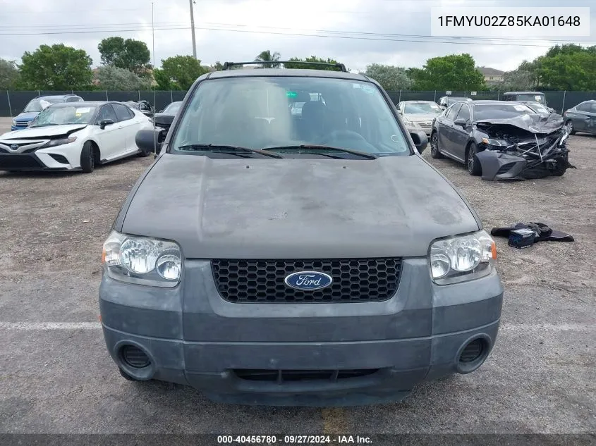 2005 Ford Escape Xls VIN: 1FMYU02Z85KA01648 Lot: 40456780