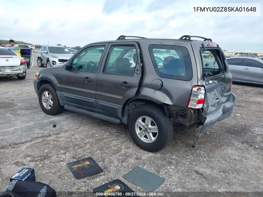 2005 Ford Escape Xls VIN: 1FMYU02Z85KA01648 Lot: 40456780