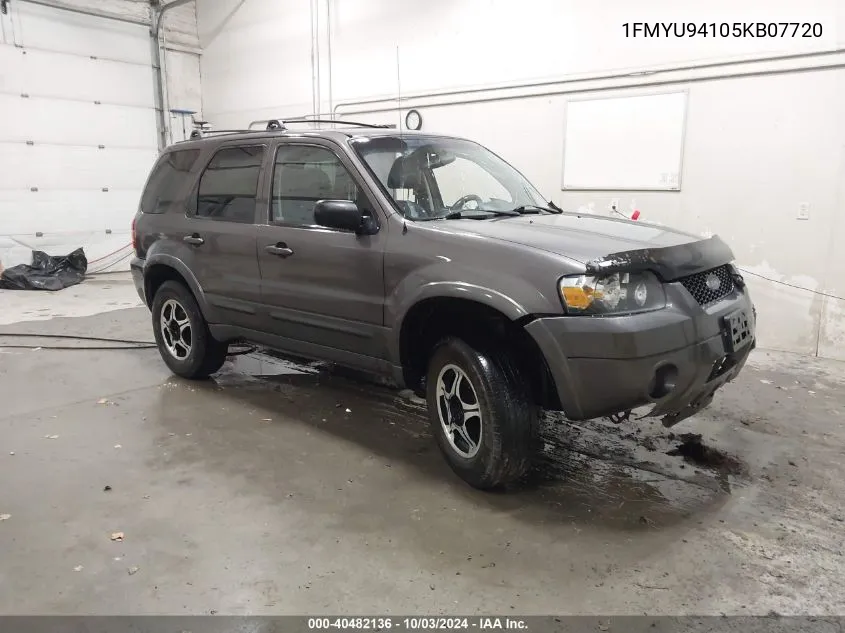 2005 Ford Escape Limited VIN: 1FMYU94105KB07720 Lot: 40482136