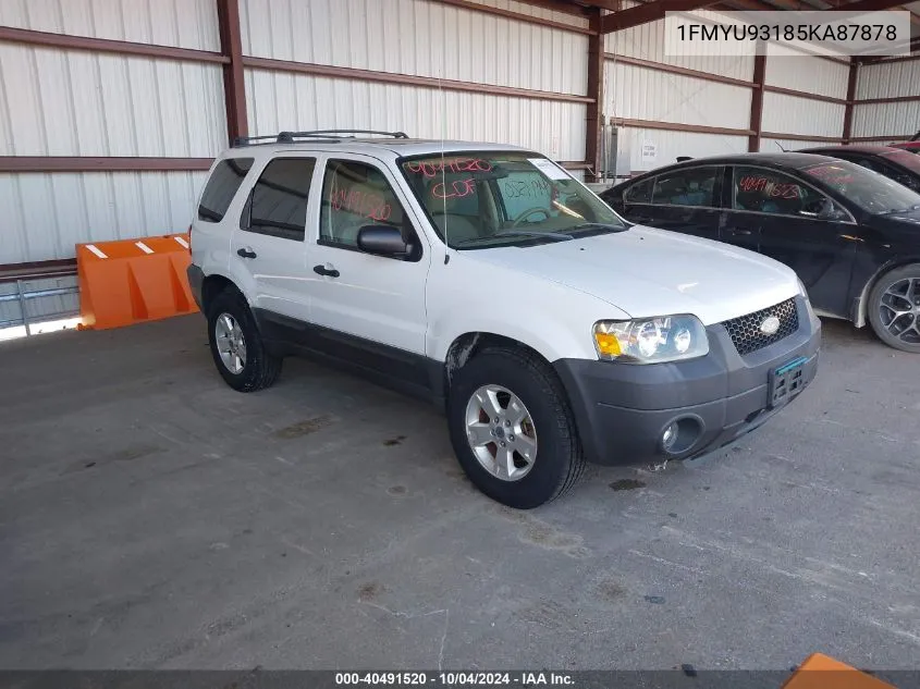 2005 Ford Escape Xlt VIN: 1FMYU93185KA87878 Lot: 40491520