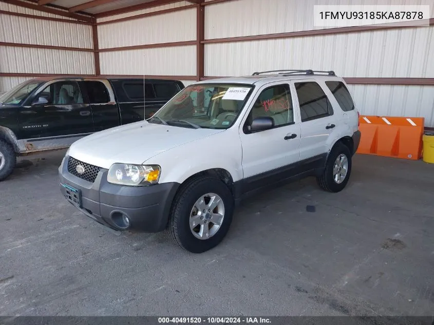 2005 Ford Escape Xlt VIN: 1FMYU93185KA87878 Lot: 40491520