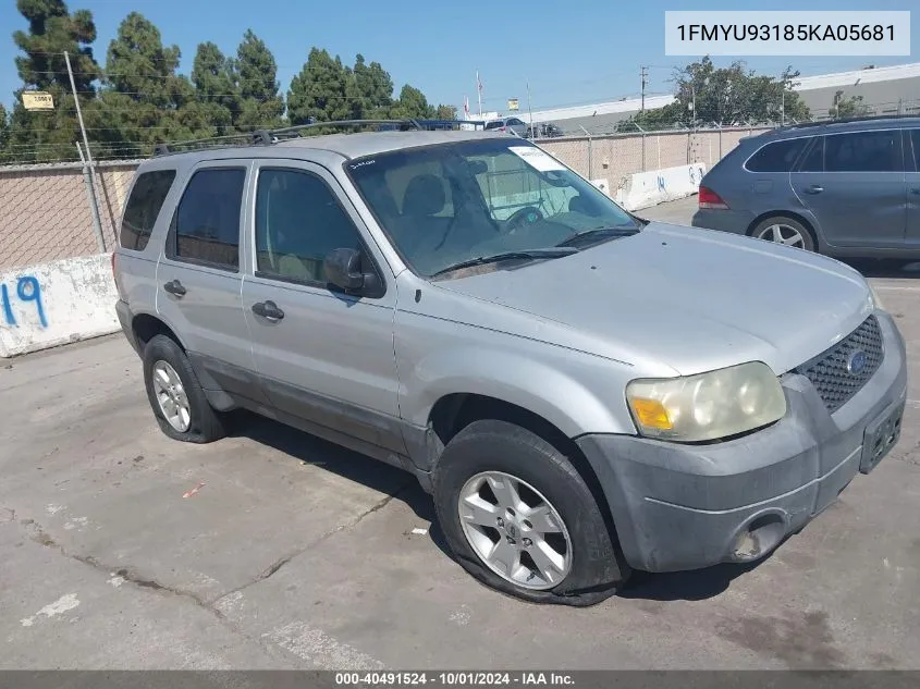 2005 Ford Escape Xlt VIN: 1FMYU93185KA05681 Lot: 40491524