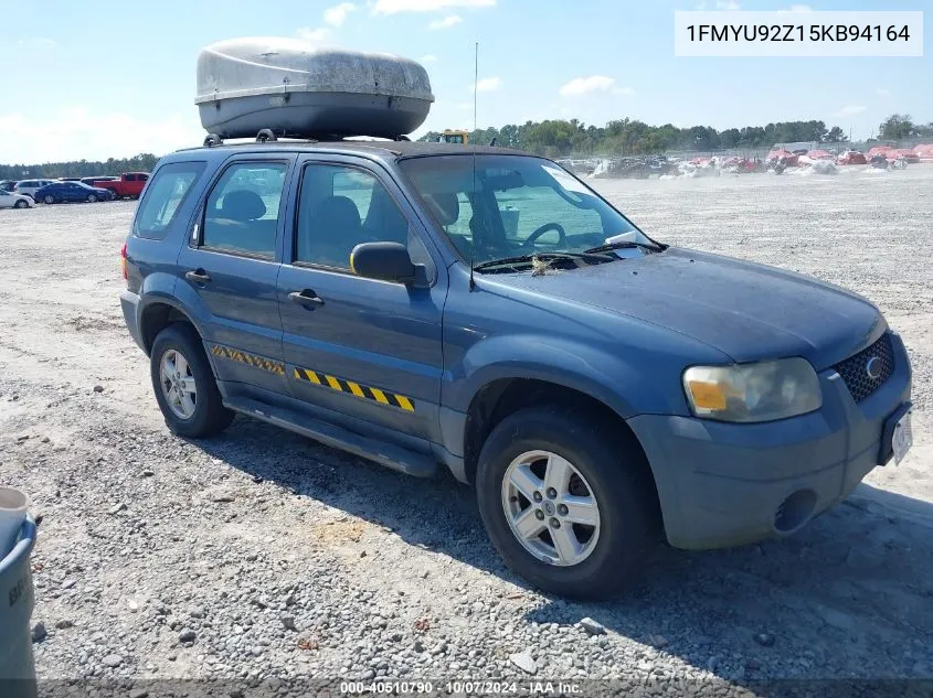 2005 Ford Escape Xls VIN: 1FMYU92Z15KB94164 Lot: 40510790