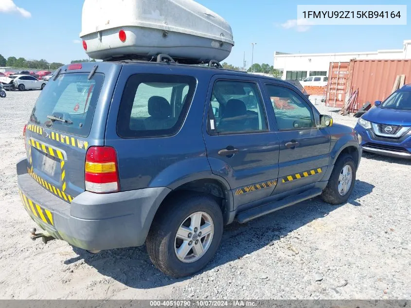 2005 Ford Escape Xls VIN: 1FMYU92Z15KB94164 Lot: 40510790