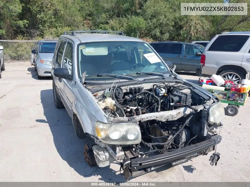 2005 Ford Escape Xls VIN: 1FMYU02ZX5KB02853 Lot: 40538767