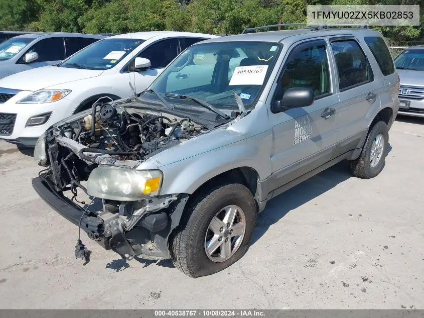 2005 Ford Escape Xls VIN: 1FMYU02ZX5KB02853 Lot: 40538767