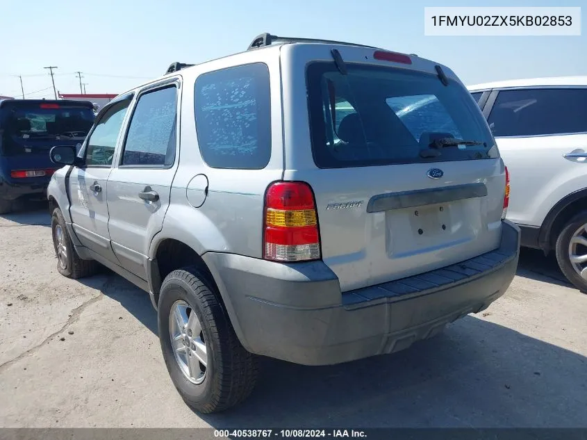 2005 Ford Escape Xls VIN: 1FMYU02ZX5KB02853 Lot: 40538767