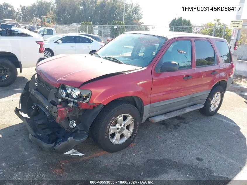 2005 Ford Escape Xlt VIN: 1FMYU03145KD88417 Lot: 40553053