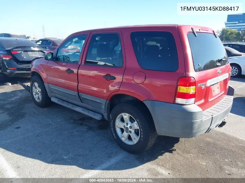 2005 Ford Escape Xlt VIN: 1FMYU03145KD88417 Lot: 40553053