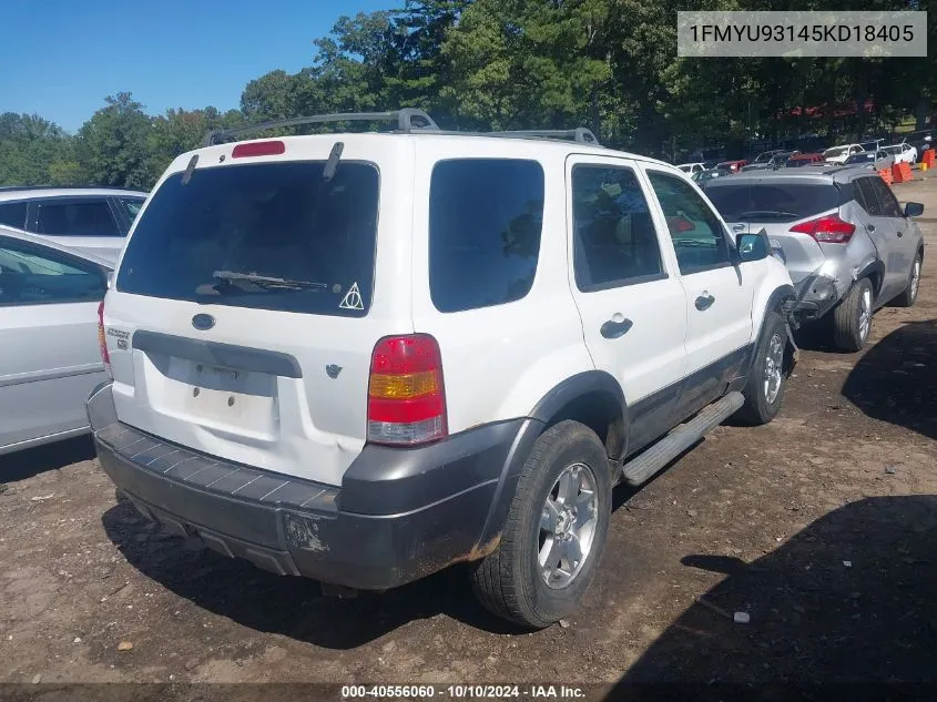 2005 Ford Escape Xlt VIN: 1FMYU93145KD18405 Lot: 40556060