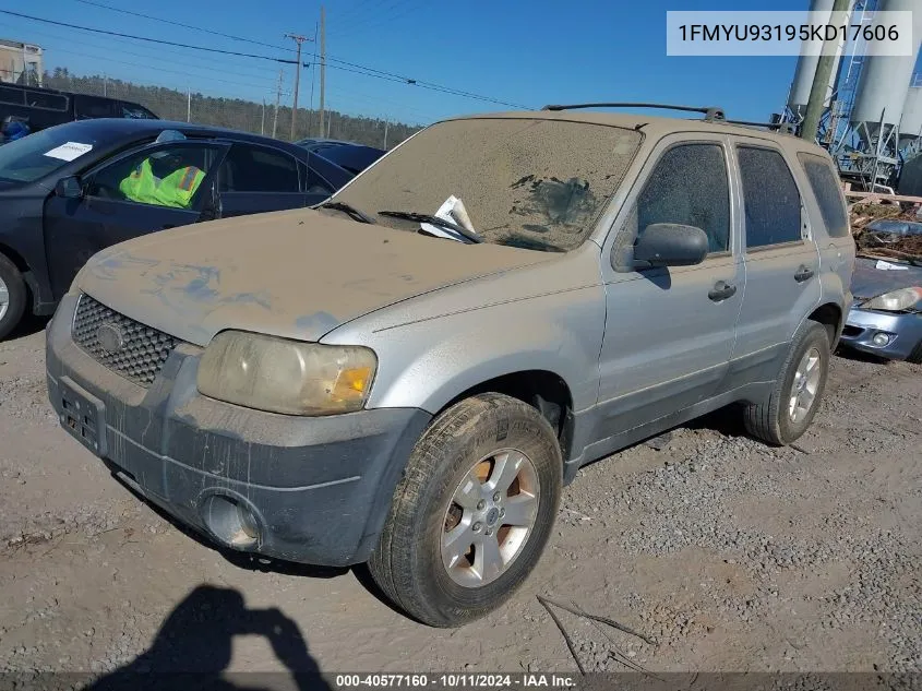 2005 Ford Escape Xlt VIN: 1FMYU93195KD17606 Lot: 40577160