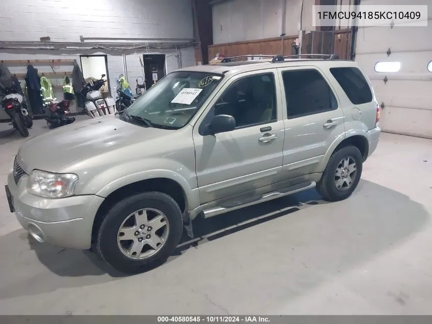 2005 Ford Escape Limited VIN: 1FMCU94185KC10409 Lot: 40580545