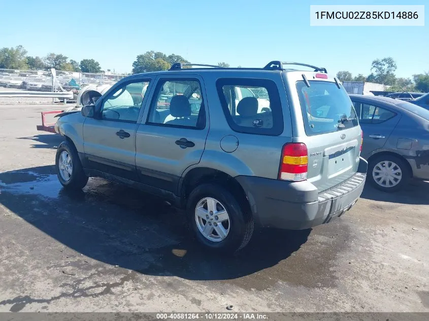 2005 Ford Escape Xls VIN: 1FMCU02Z85KD14886 Lot: 40581264