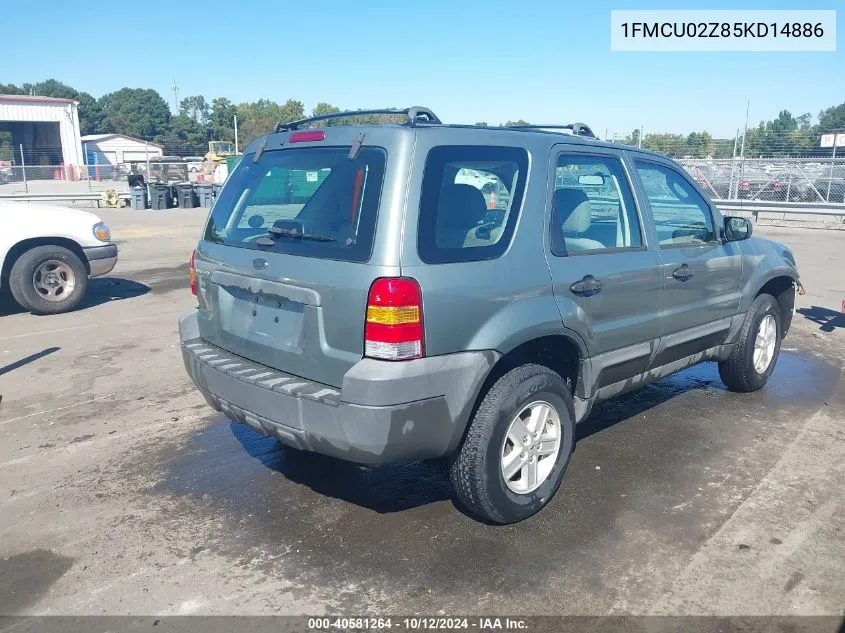 2005 Ford Escape Xls VIN: 1FMCU02Z85KD14886 Lot: 40581264