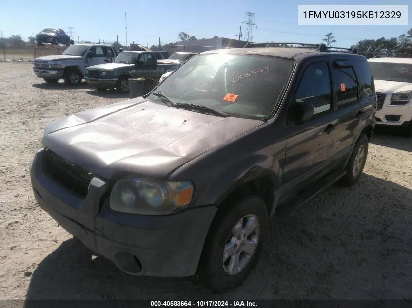 2005 Ford Escape Xlt VIN: 1FMYU03195KB12329 Lot: 40583664