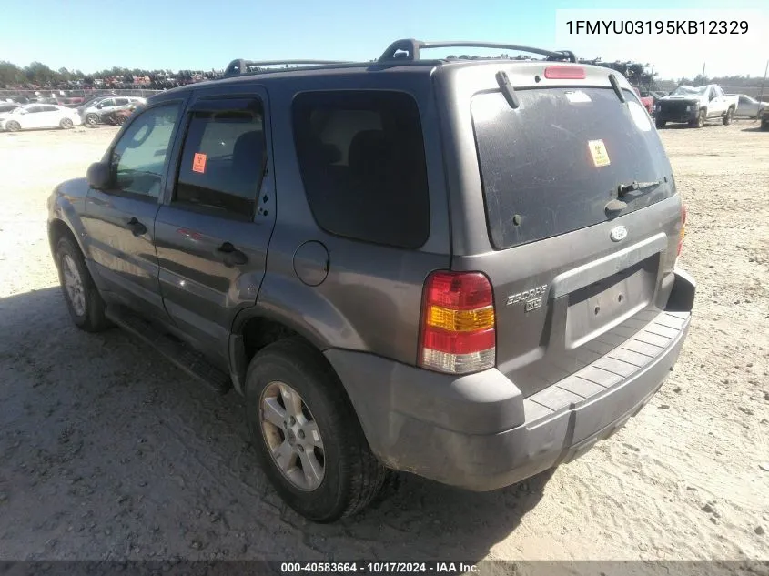 2005 Ford Escape Xlt VIN: 1FMYU03195KB12329 Lot: 40583664