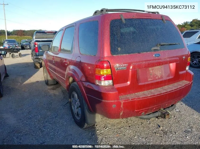 2005 Ford Escape Limited VIN: 1FMCU94135KC73112 Lot: 40587696