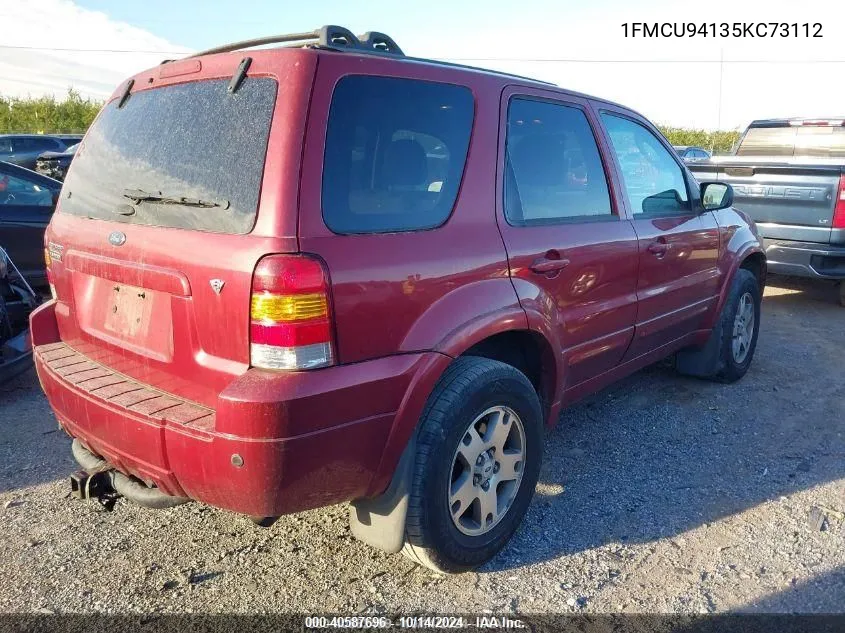 2005 Ford Escape Limited VIN: 1FMCU94135KC73112 Lot: 40587696