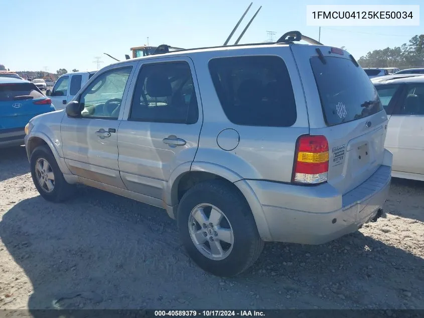 2005 Ford Escape Limited VIN: 1FMCU04125KE50034 Lot: 40589379