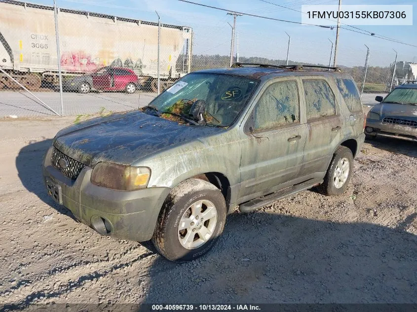 2005 Ford Escape Xlt VIN: 1FMYU03155KB07306 Lot: 40596739