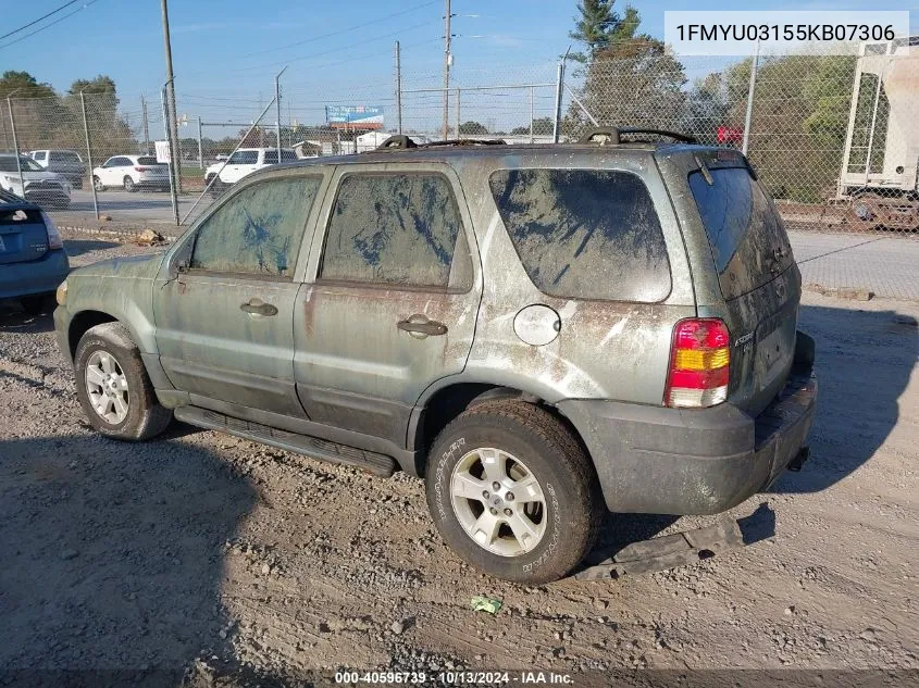 2005 Ford Escape Xlt VIN: 1FMYU03155KB07306 Lot: 40596739