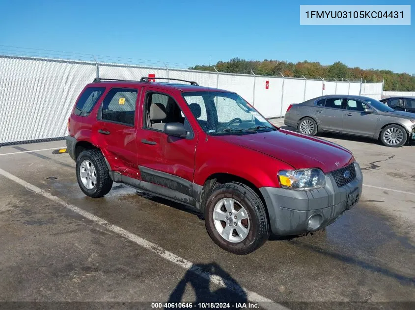 2005 Ford Escape Xlt VIN: 1FMYU03105KC04431 Lot: 40610646