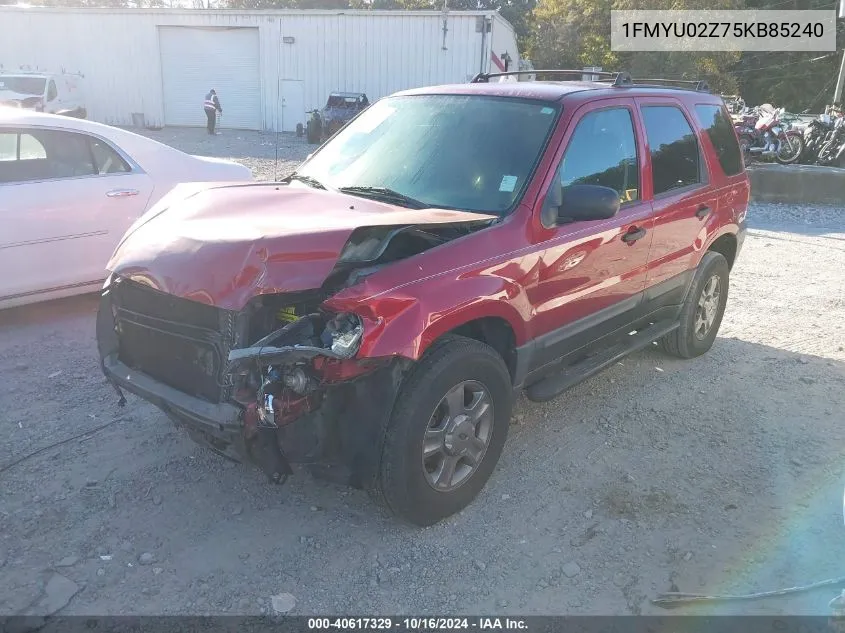 2005 Ford Escape Xls VIN: 1FMYU02Z75KB85240 Lot: 40617329