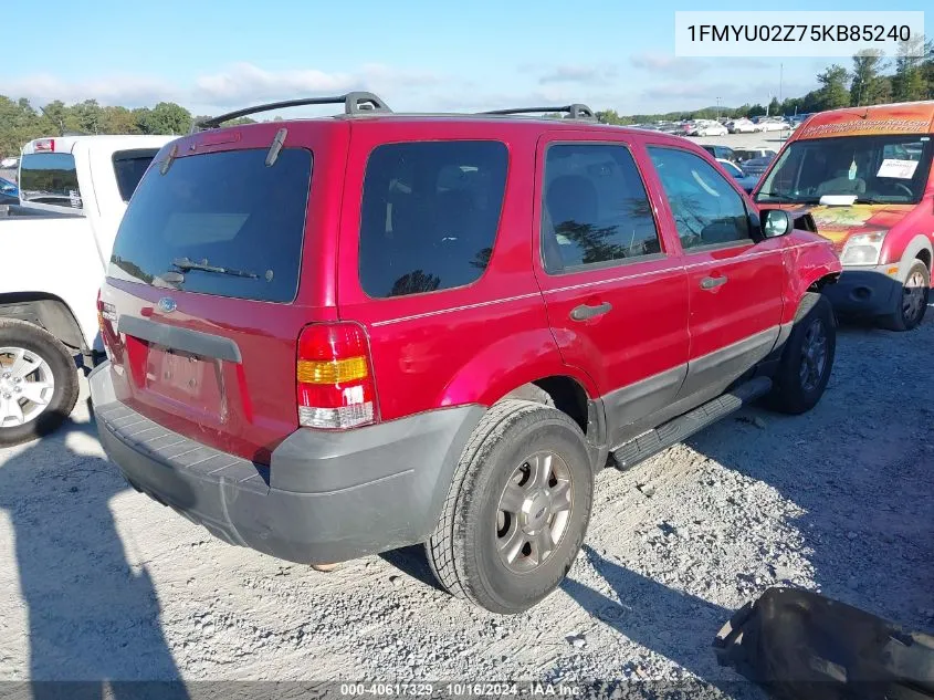 2005 Ford Escape Xls VIN: 1FMYU02Z75KB85240 Lot: 40617329