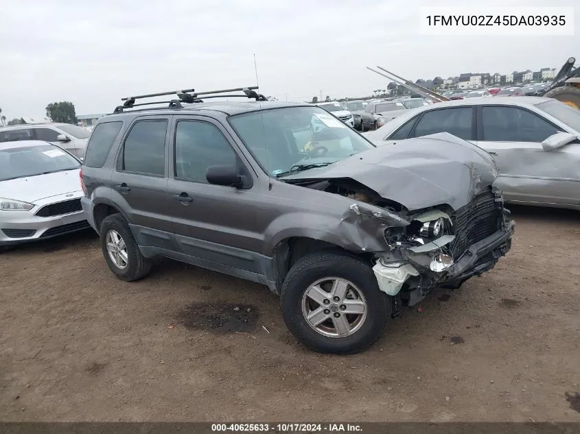 2005 Ford Escape Xls VIN: 1FMYU02Z45DA03935 Lot: 40625633