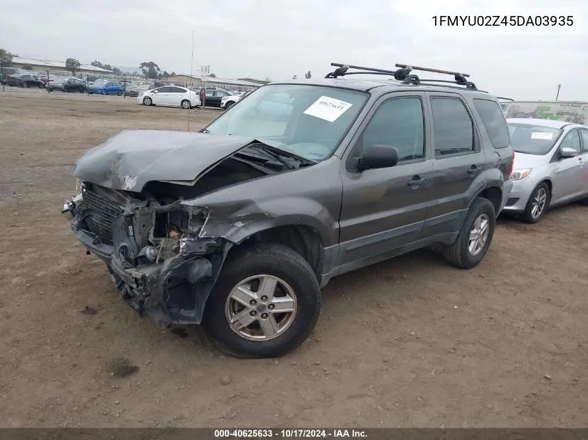 2005 Ford Escape Xls VIN: 1FMYU02Z45DA03935 Lot: 40625633