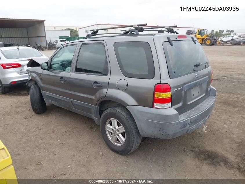 2005 Ford Escape Xls VIN: 1FMYU02Z45DA03935 Lot: 40625633