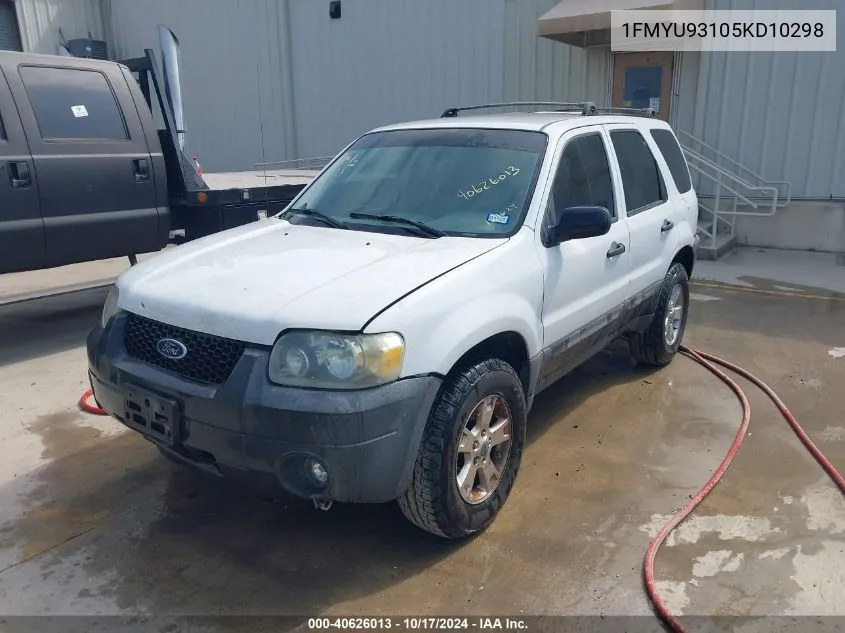 2005 Ford Escape Xlt VIN: 1FMYU93105KD10298 Lot: 40626013