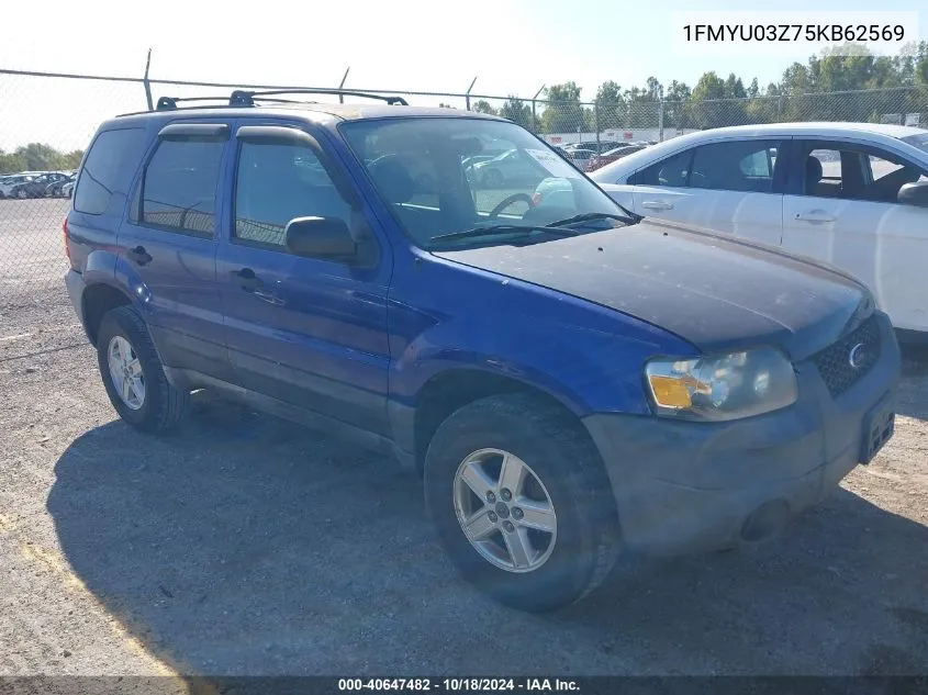 2005 Ford Escape Xlt VIN: 1FMYU03Z75KB62569 Lot: 40647482